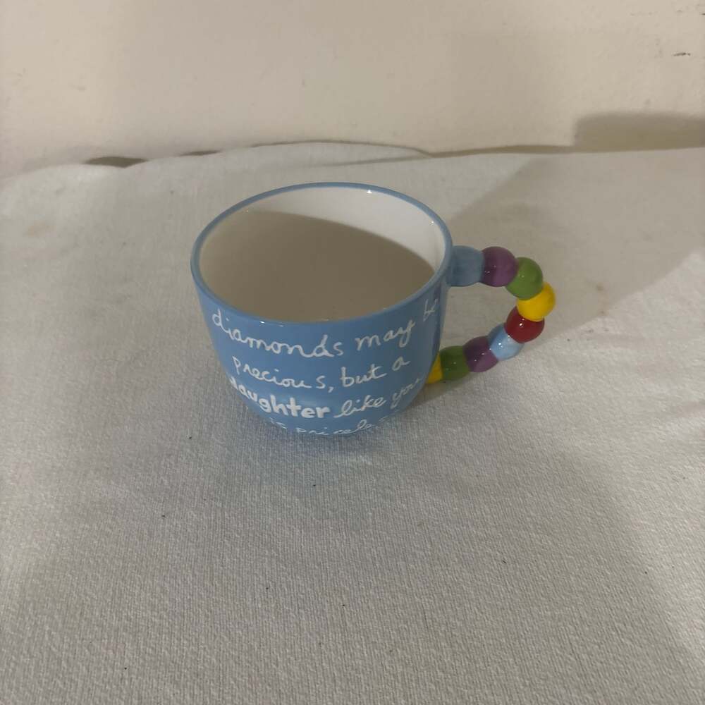 Sandra Magsamen Studio Daughter Ceramic Mug with Rainbow Bead Handle